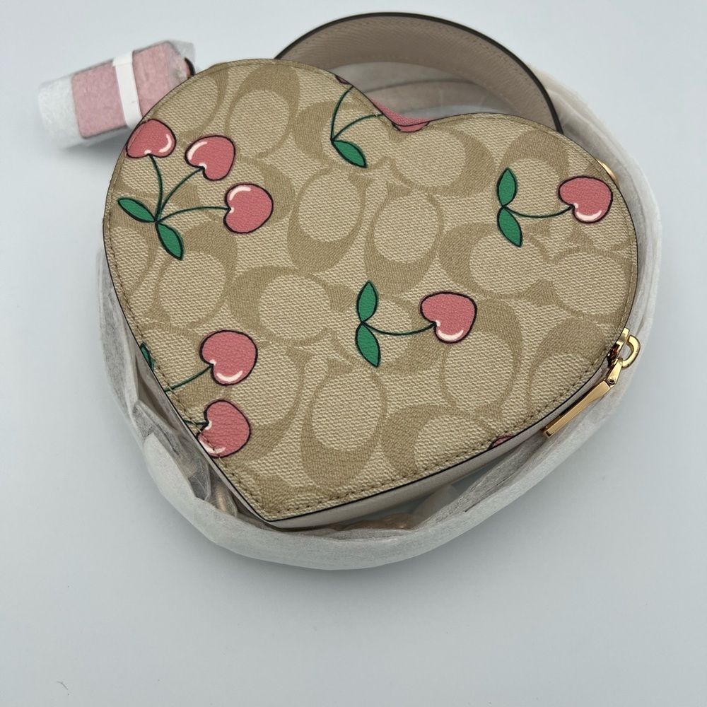 Coach Heart Shape Crossbody With Heart Cherry Print - Picture 14 of 14